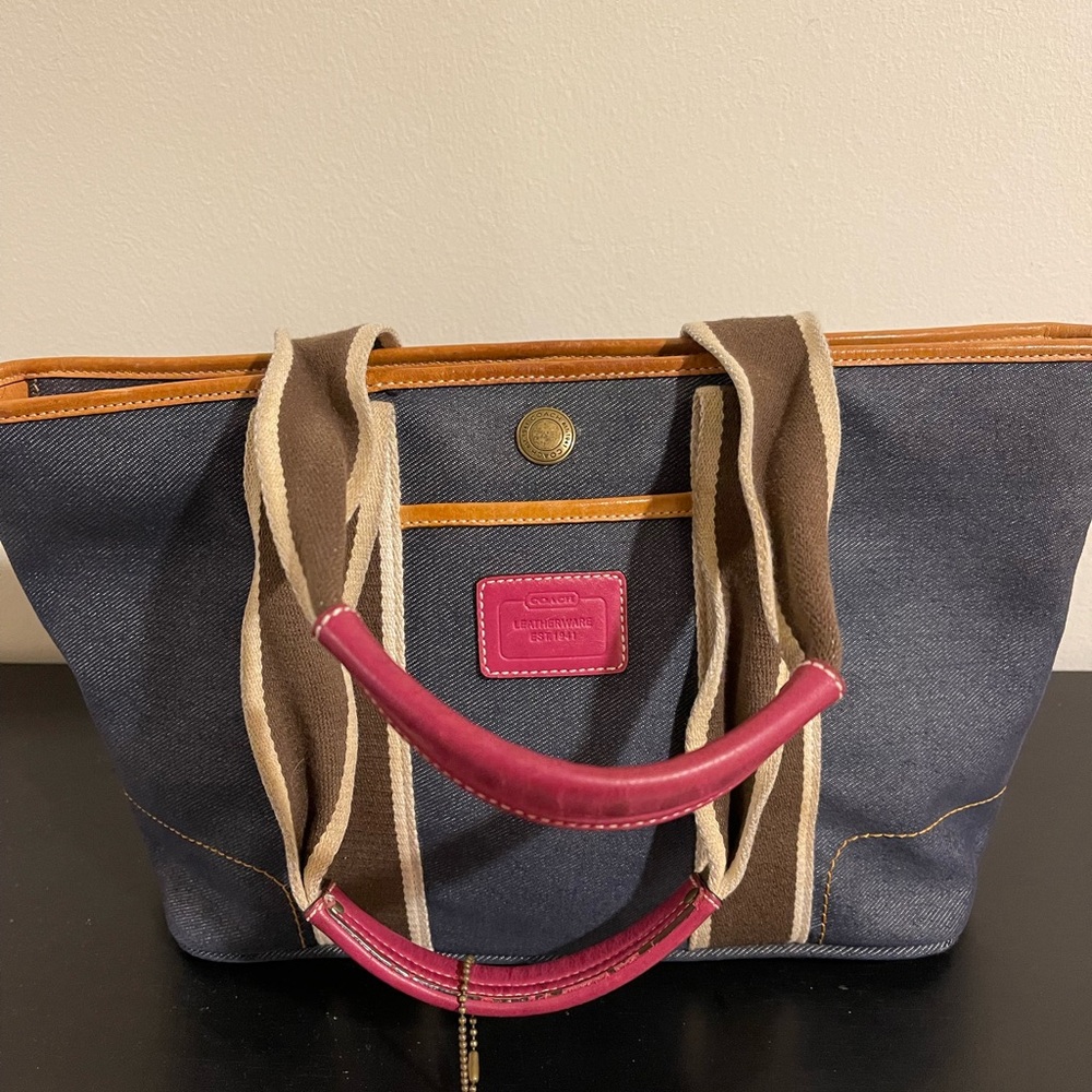 NWOT Coach Denim Hampton Bag - Picture 4 of 12